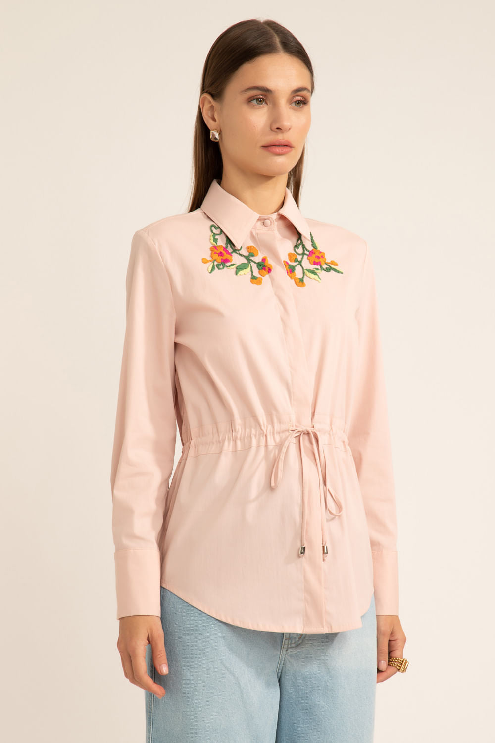 Camisa amarração soft 60's rosa