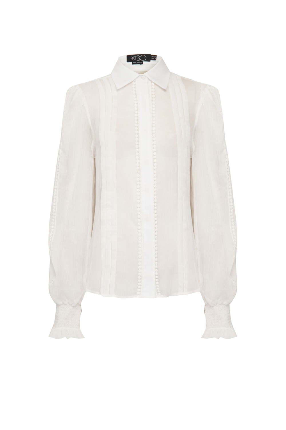 CAMISA SILKY PLISSÊ OFF WHITE