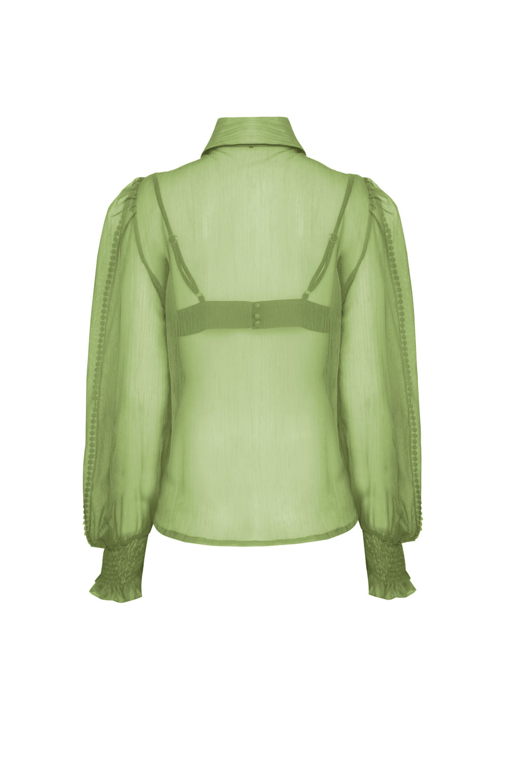 CAMISA SILKY PLISSÊ VERDE