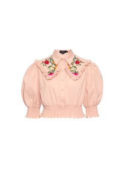 Camisa cropped soft 60's rosa