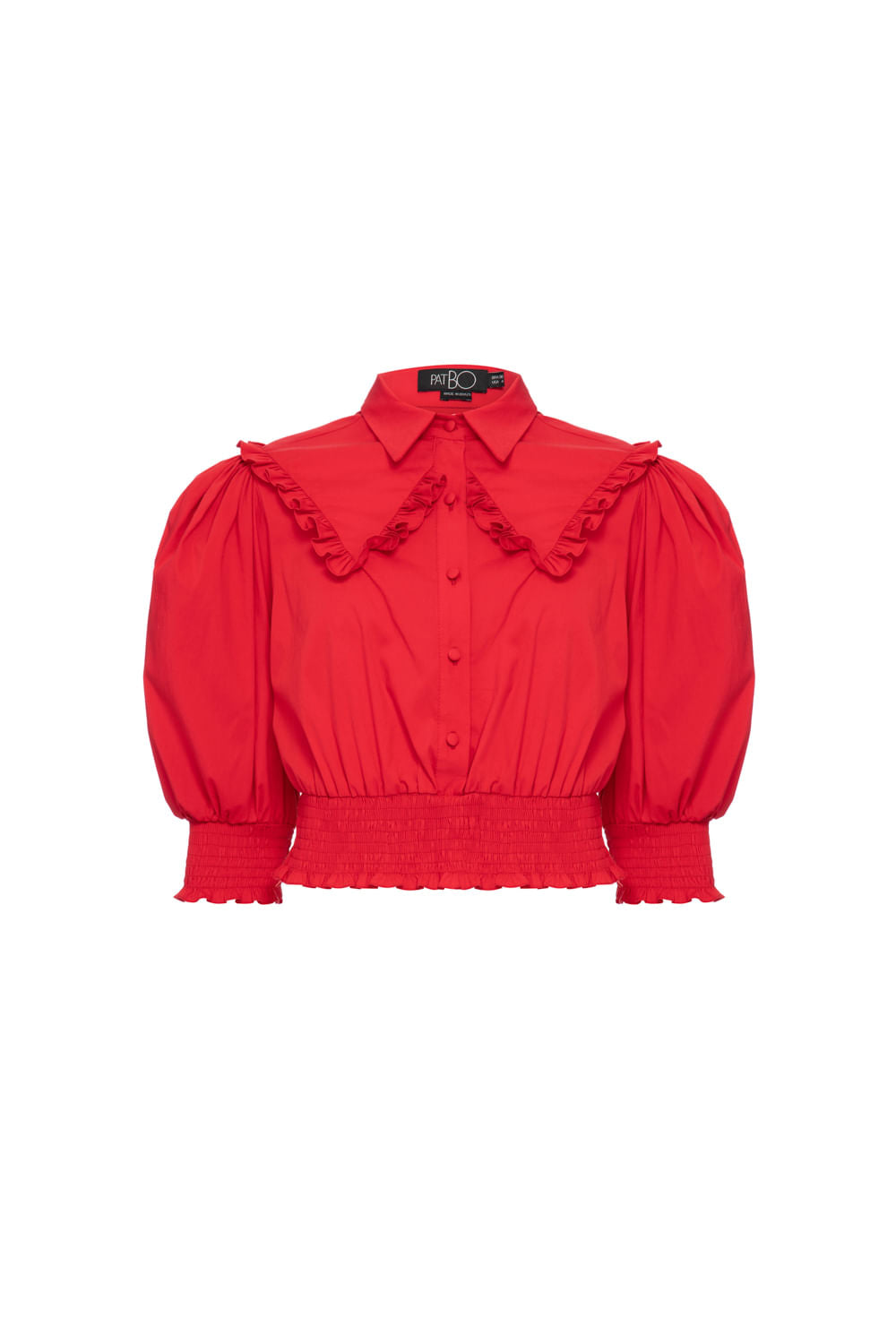 CAMISA CROPPED BABADO SOFT 60'S VERMELHO