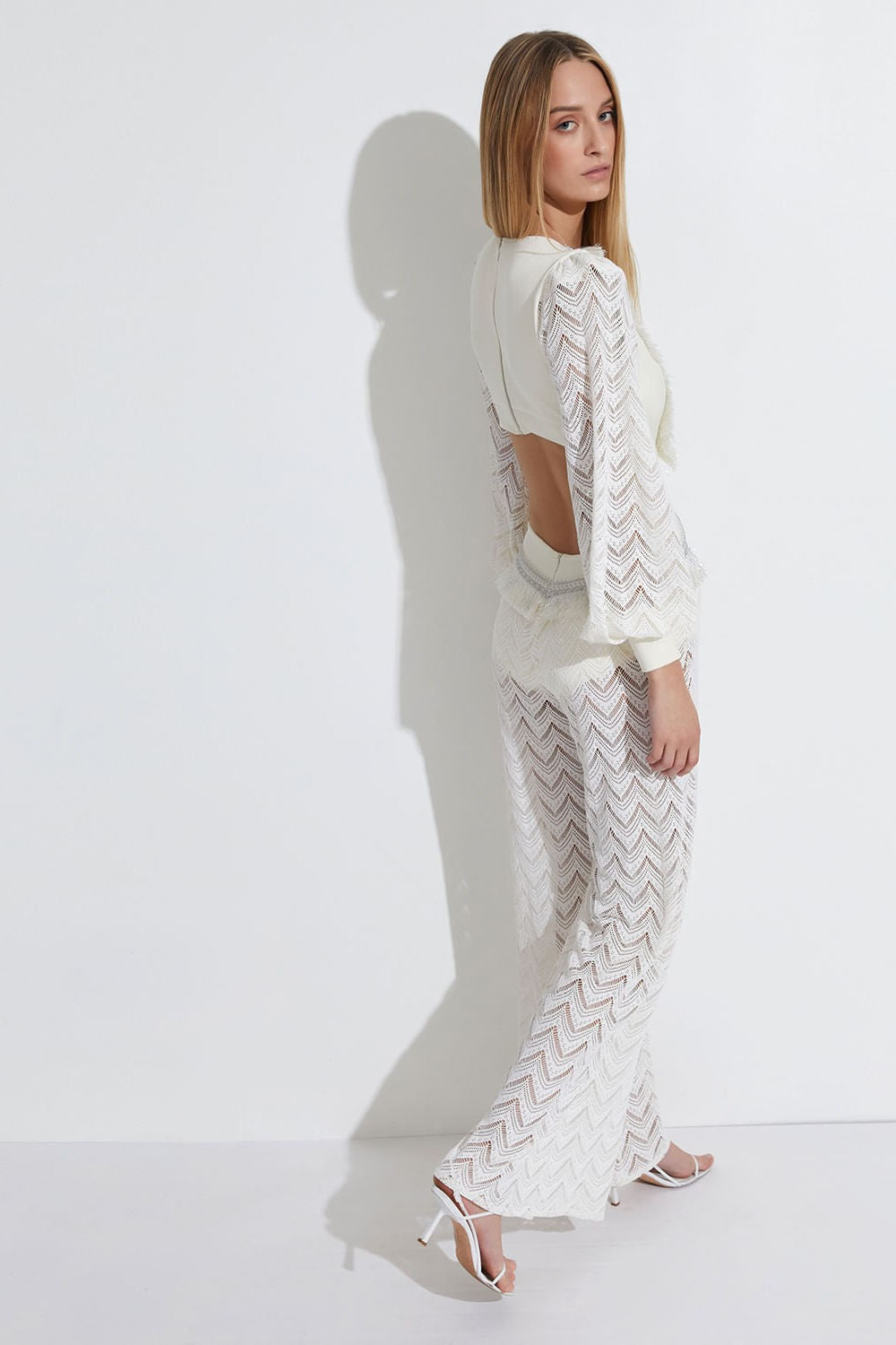 MACACÃO FRINGE TRIM CUTOUT OFF WHITE