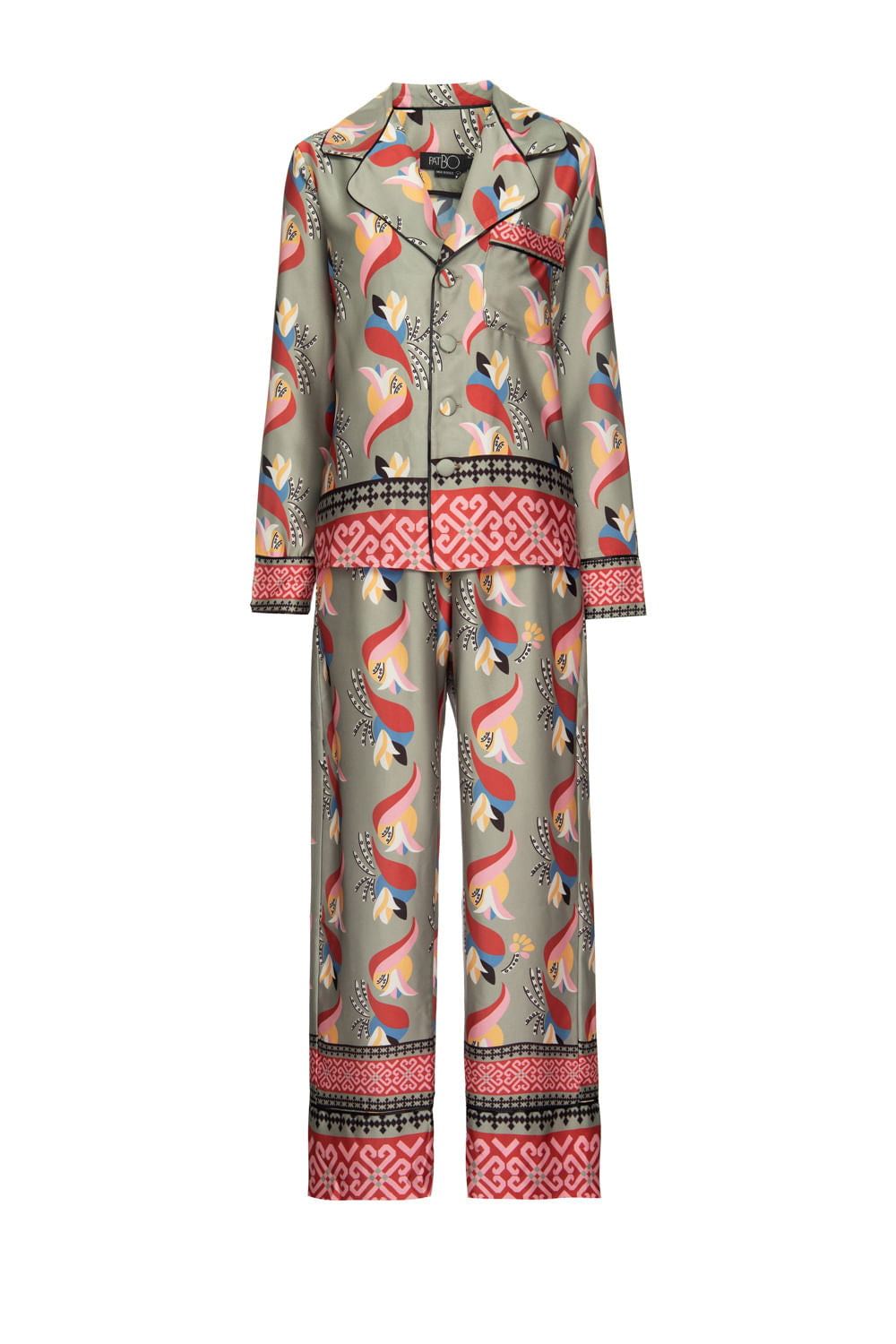 PIJAMA LONGO ZAYA RETRÔ VERDE