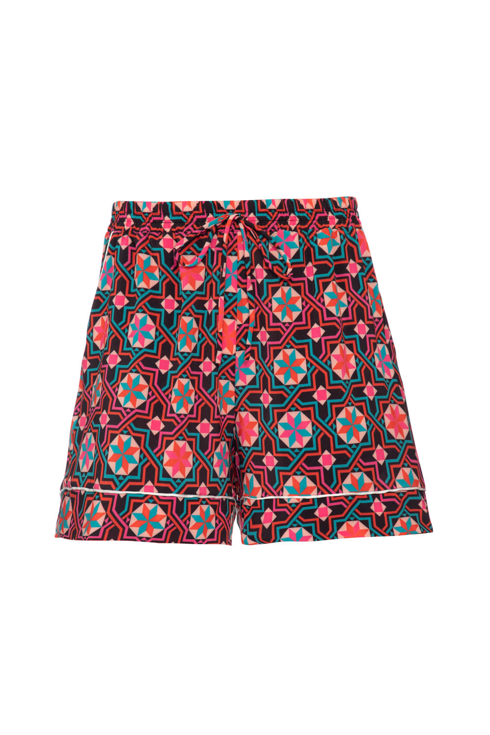 PIJAMA CURTO GEOMÉTRICO SOCHI PRETO