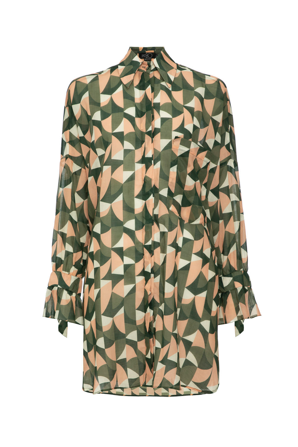 Pijama longo geométrico zellij verde