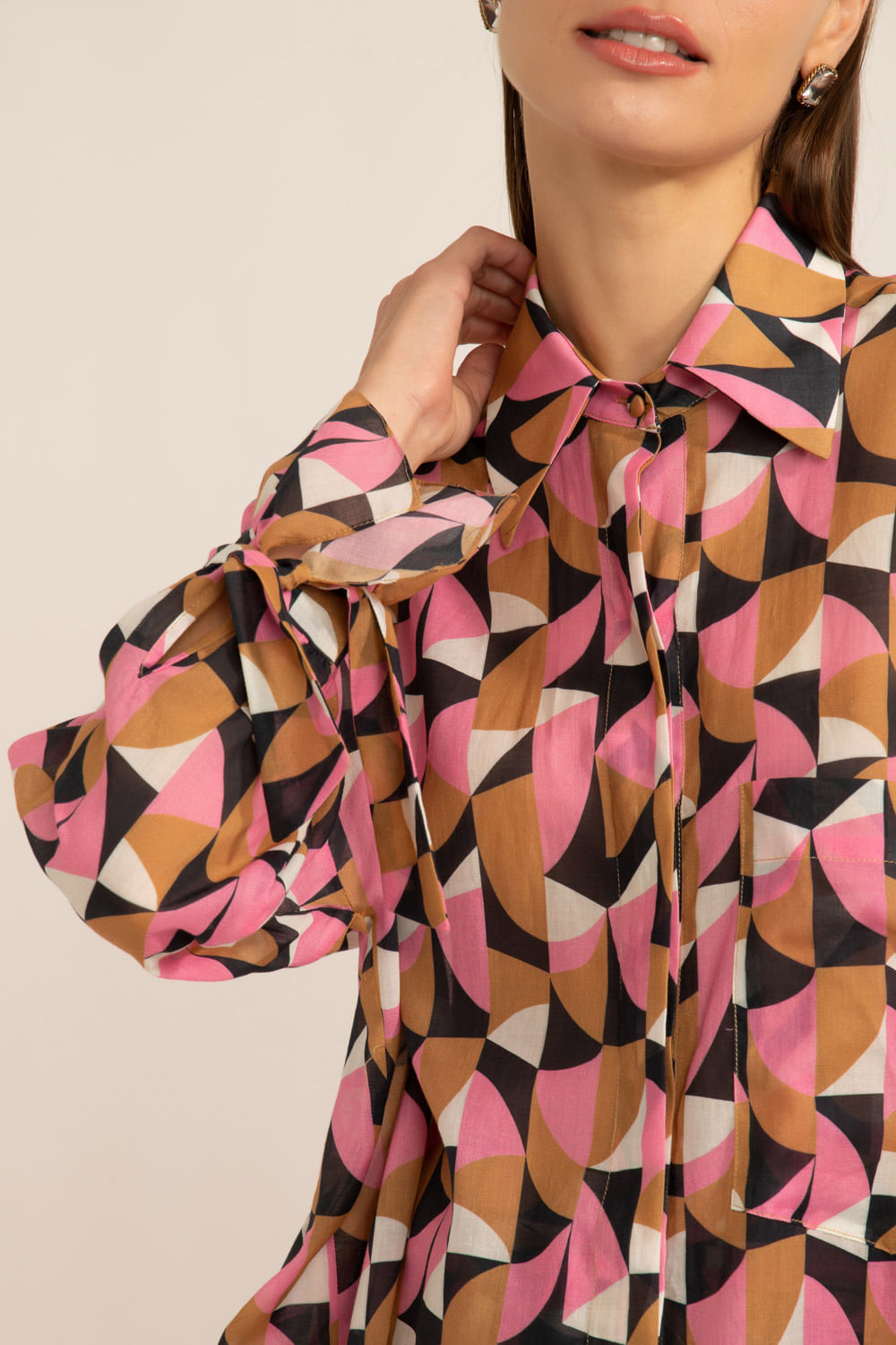 PIJAMA LONGO GEOMÉTRICO ZELLIJ ROSE