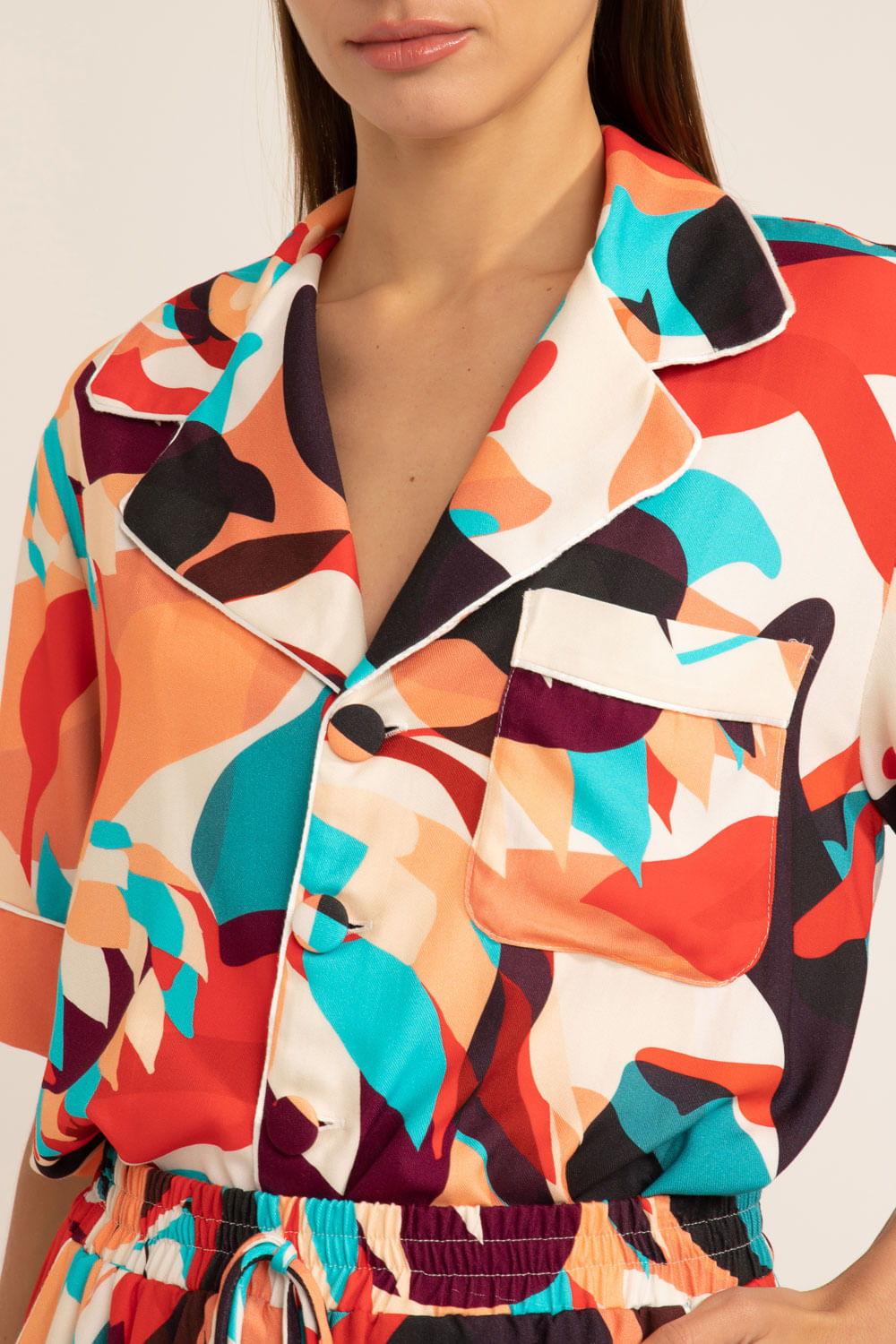 PIJAMA LONGO PROTEA LARANJA