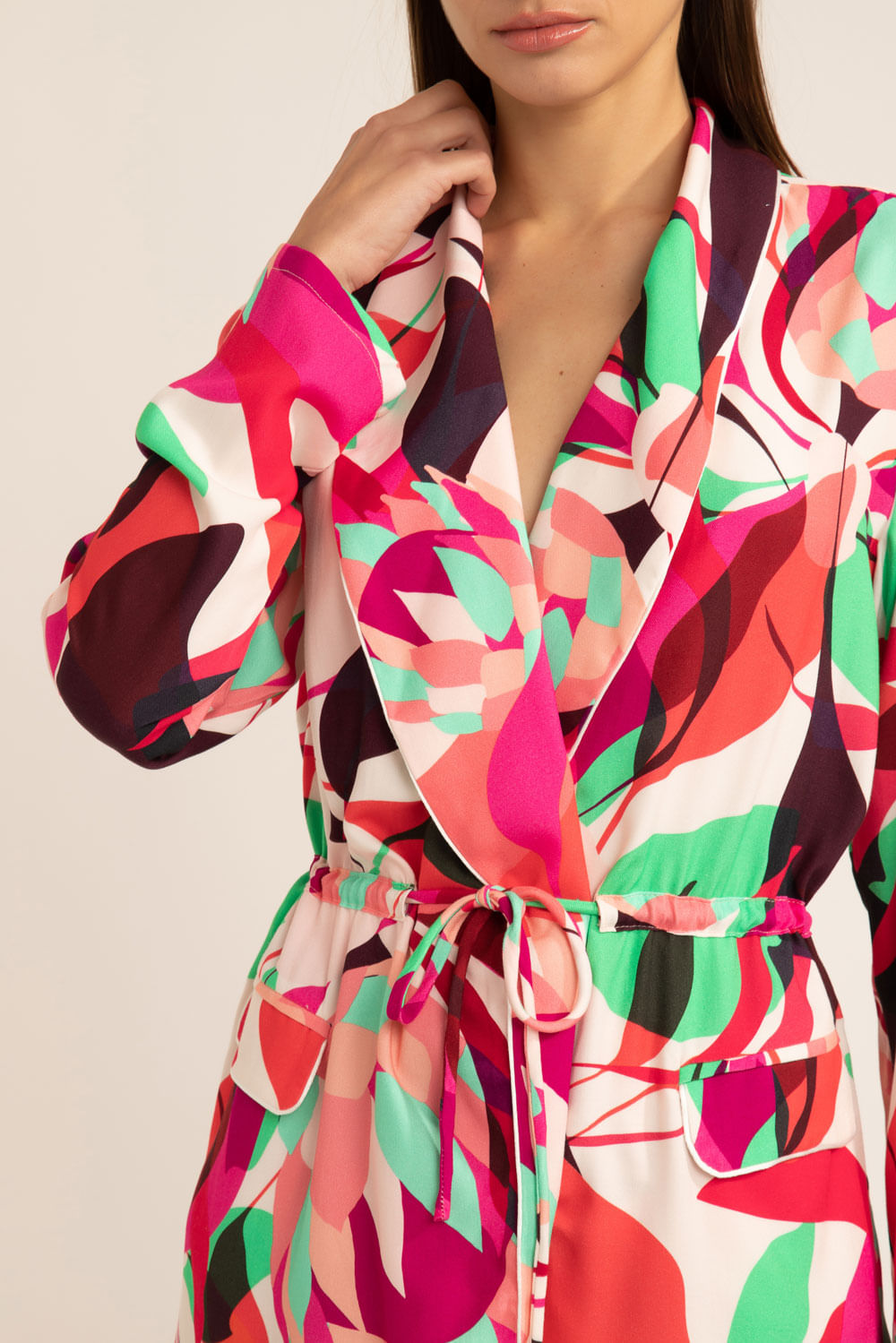 PIJAMA LONGO AMARRAÇÃO PROTEA ROSA