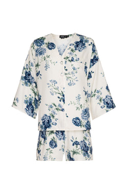 PIJAMA CURTO FLORAL OLGA OFF WHITE