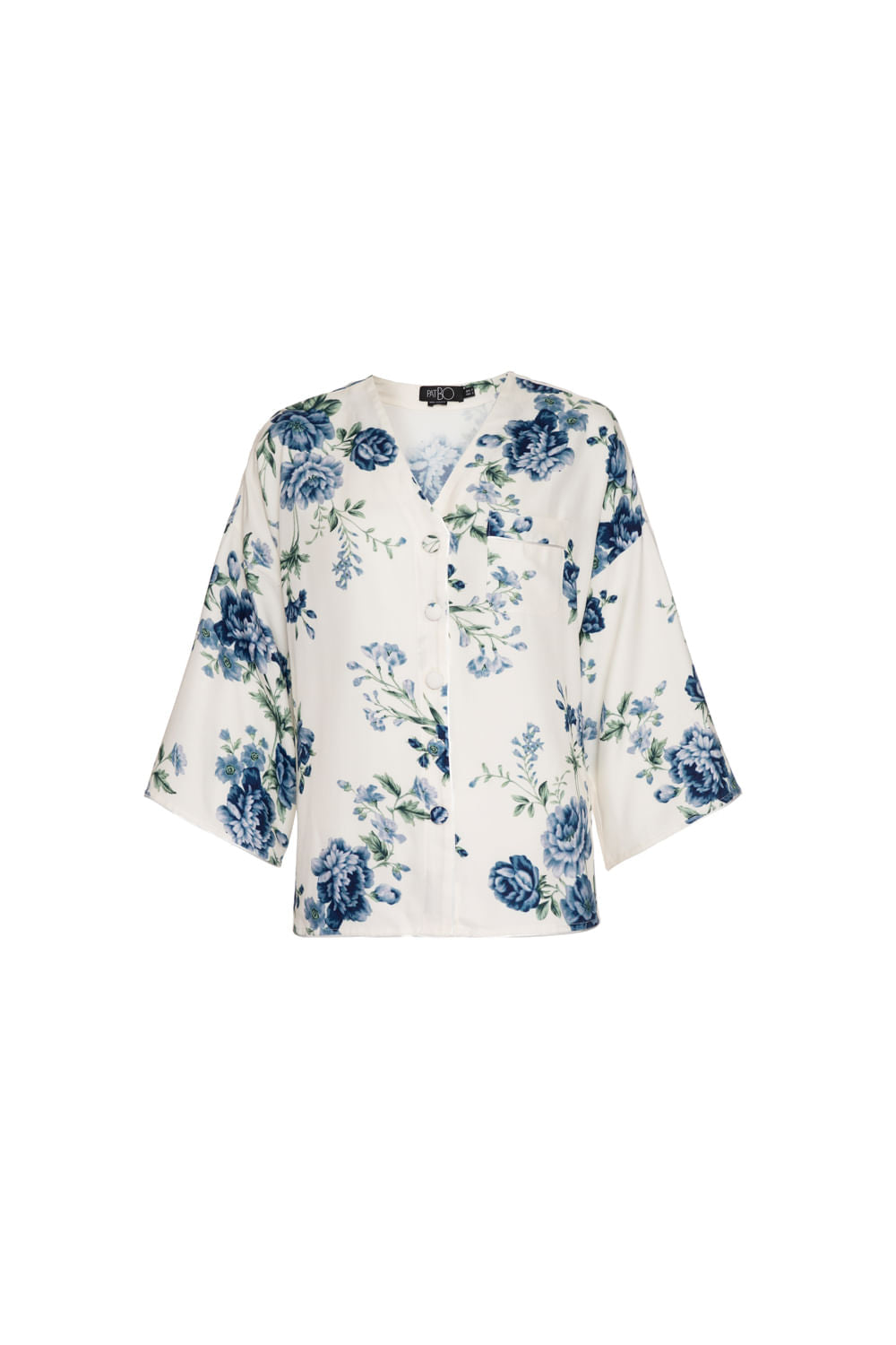 PIJAMA CURTO FLORAL OLGA OFF WHITE