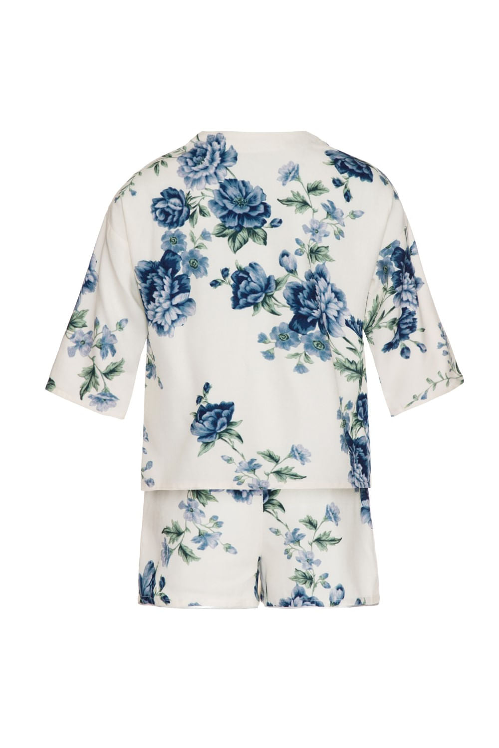 PIJAMA CURTO FLORAL OLGA INFANTIL OFF WHITE