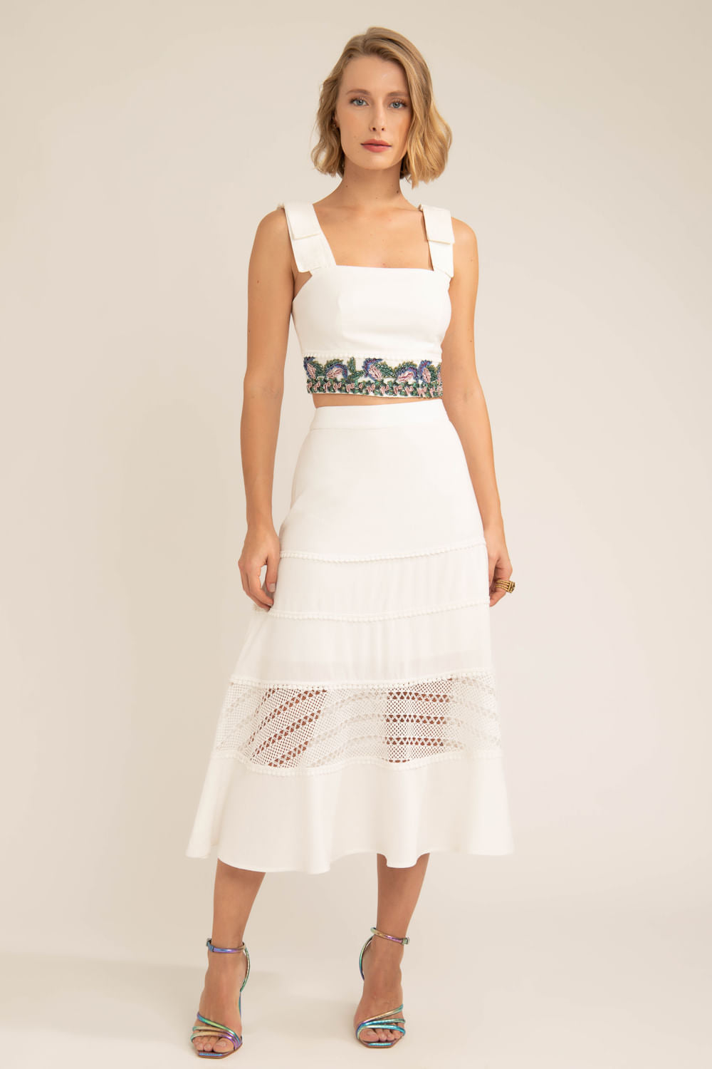 Saia mídi scape off white