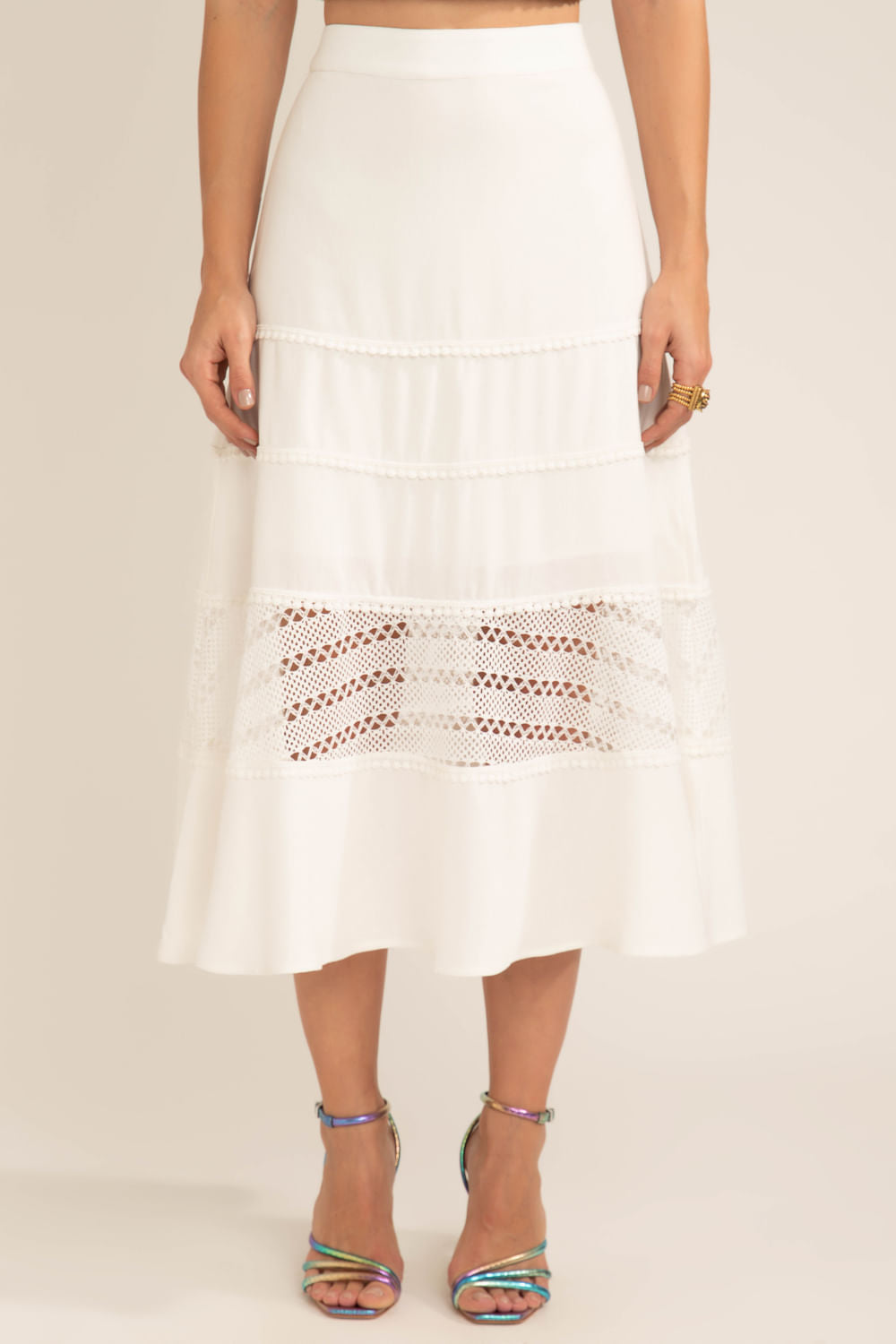 Saia mídi scape off white
