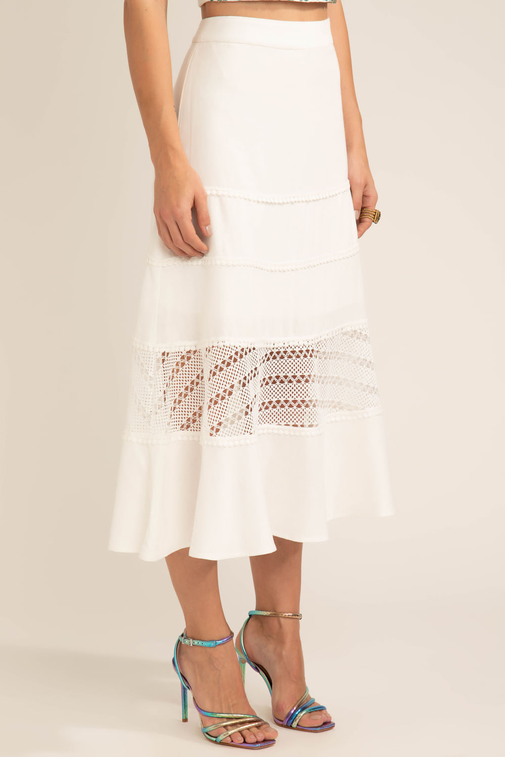 Saia mídi scape off white