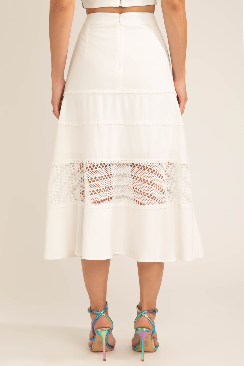 Saia mídi scape off white