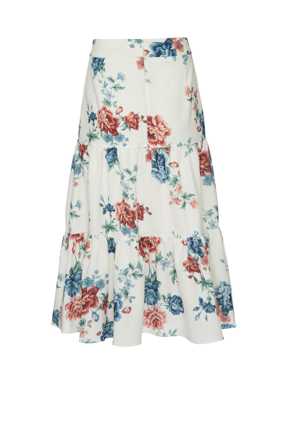 SAIA MÍDI BOTÕES FLORAL OLGA OFF WHITE