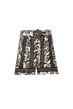Short tropical gráfico off white