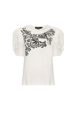 T-shirt tropical gráfico off white