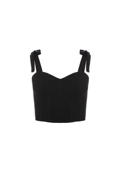 Top corset alça amarração preto
