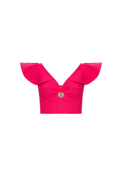 Top babado scape pink