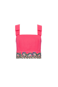 Top alça laço scape pink