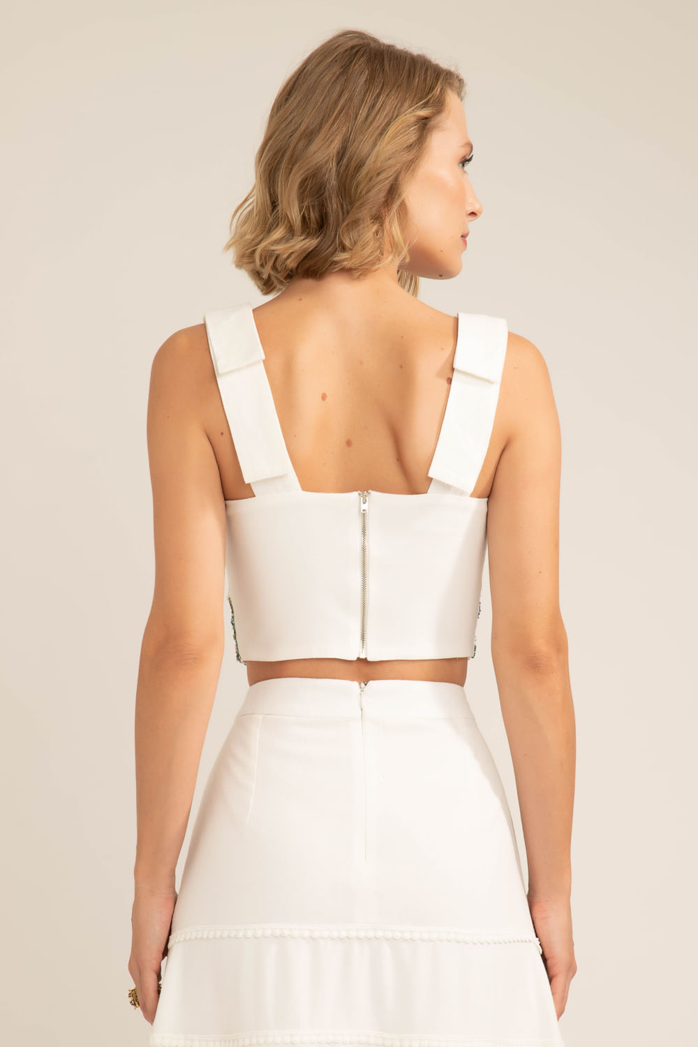 Top alça laço scape off white