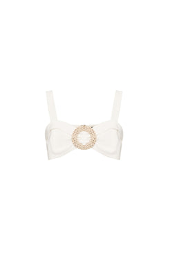 Top fivela palha scape off white