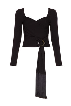 TOP CROPPED FRANJAS GEMINI PRETO