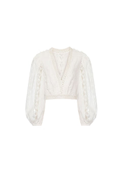 Top cropped light laise off white