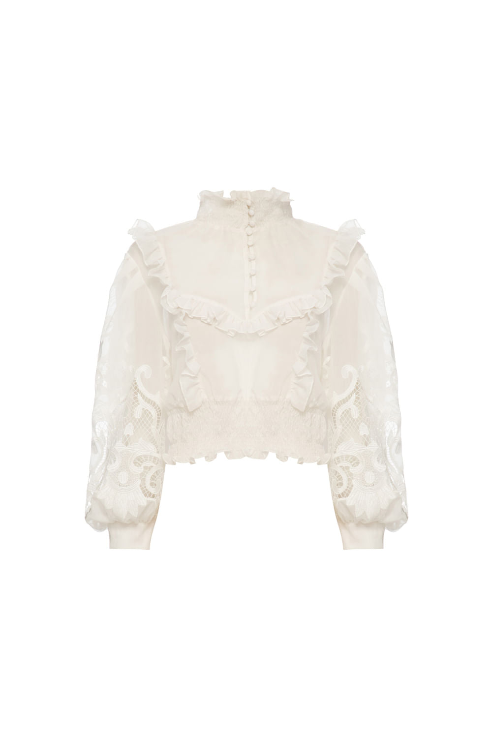 TOP CLEAR LACE OFF WHITE