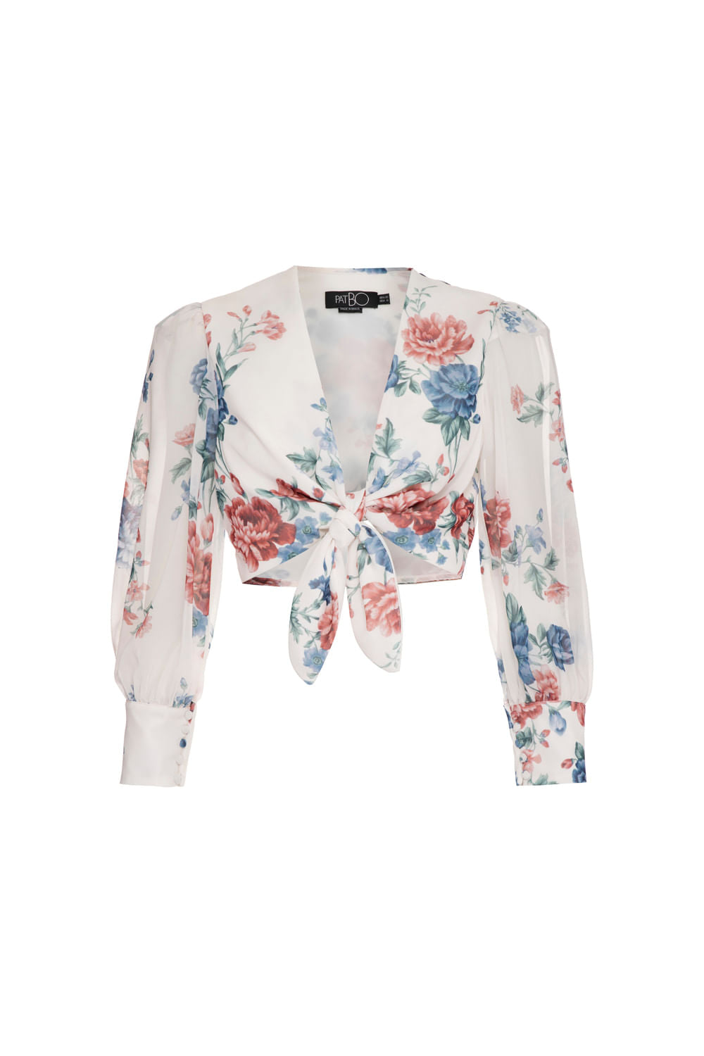 TOP CROPPED AMARRAÇÃO FLORAL OLGA OFF WHITE