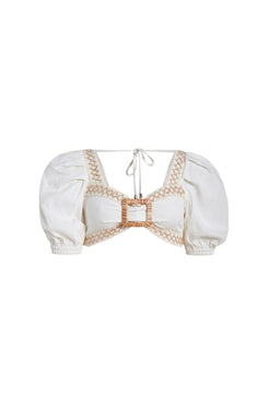 TOP CROPPED JUTE TRIM
OFF WHITE