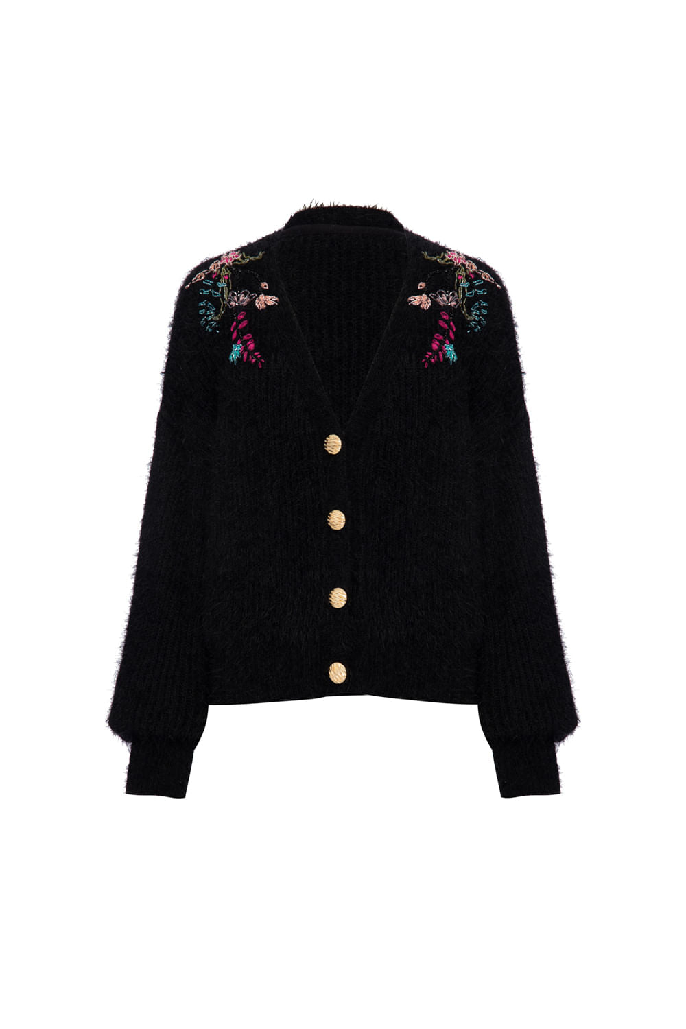CASACO BORDADO TRICOT GYPSY PRETO