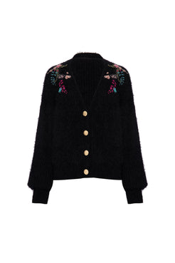 CASACO BORDADO TRICOT GYPSY PRETO