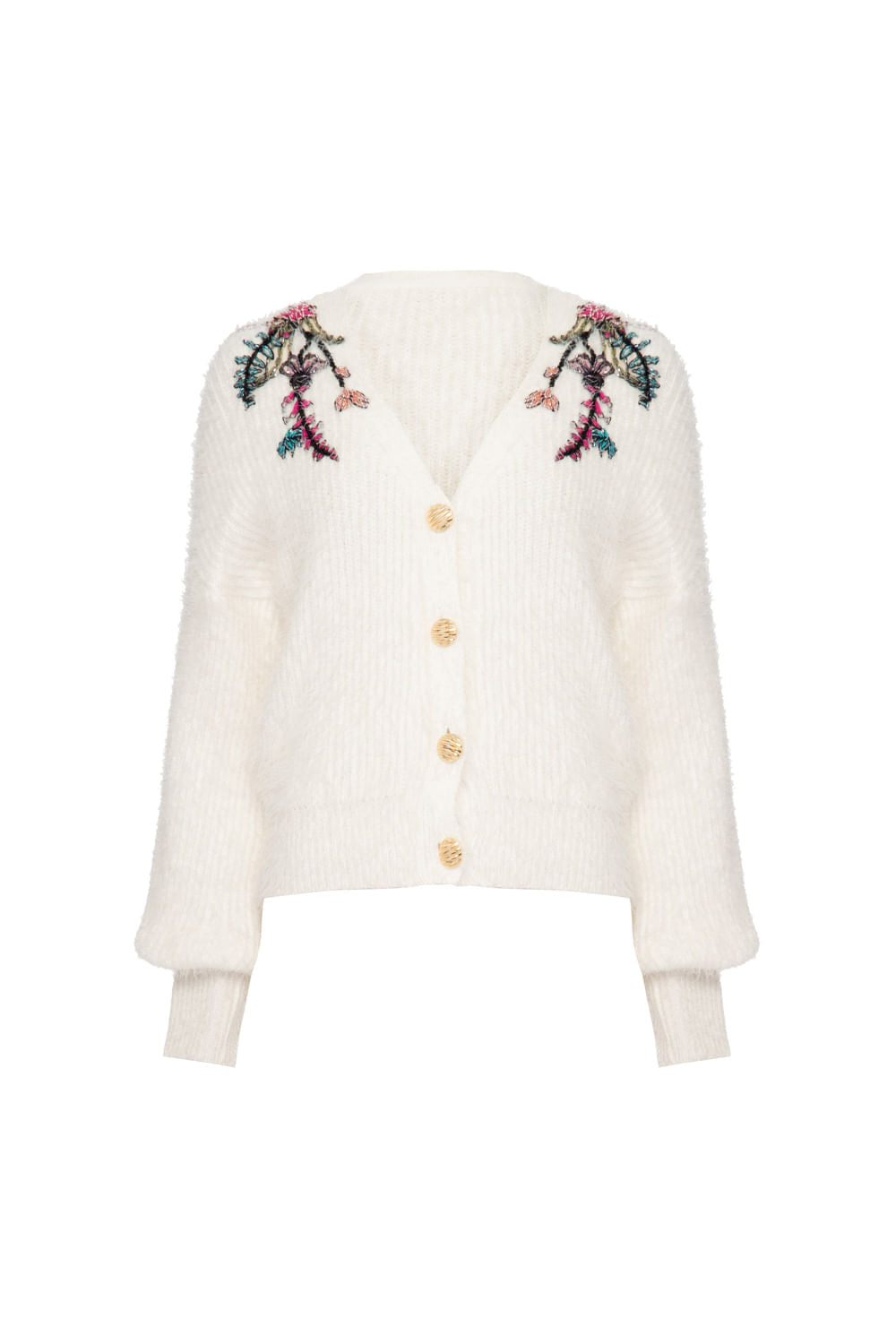 CASACO BORDADO TRICOT GYPSY OFF WHITE