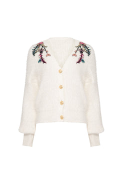 CASACO BORDADO TRICOT GYPSY OFF WHITE