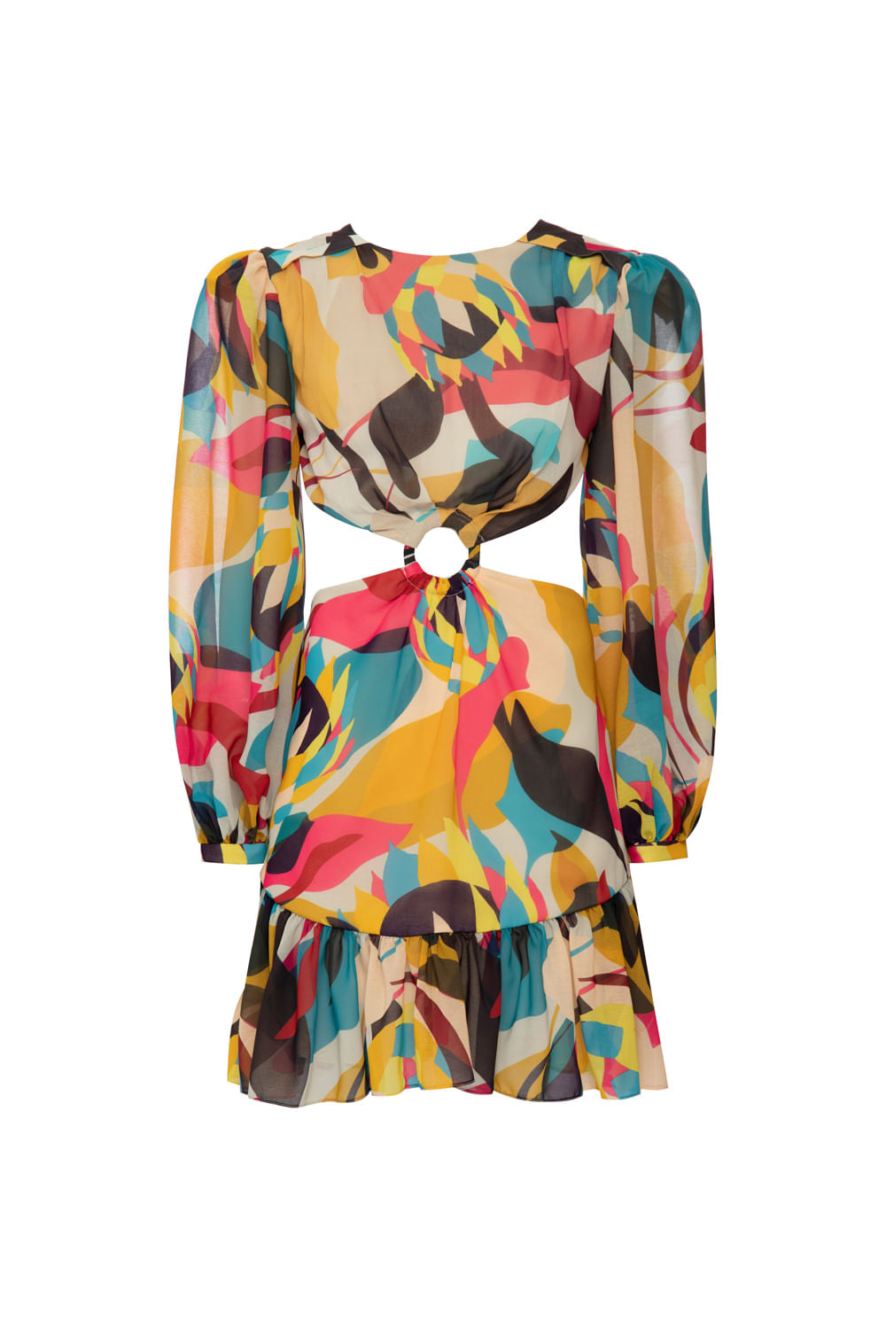 VESTIDO CURTO ARGOLA PROTEA AMARELO