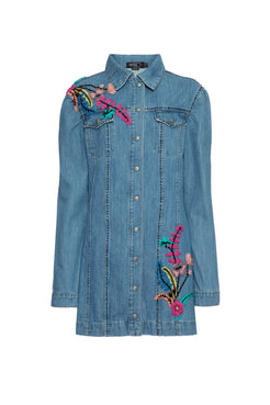 Vestido curto upscale denim azul