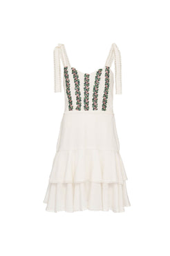 Vestido curto bordado scape off white