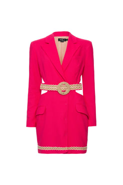 Vestido curto recortes scape pink