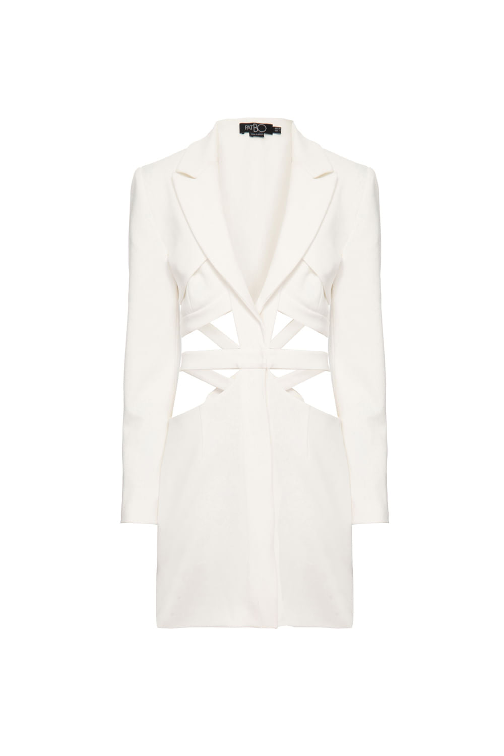 VESTIDO CURTO RECORTES CREPE POSH OFF WHITE