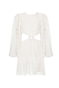 Vestido curto argola light laise off white