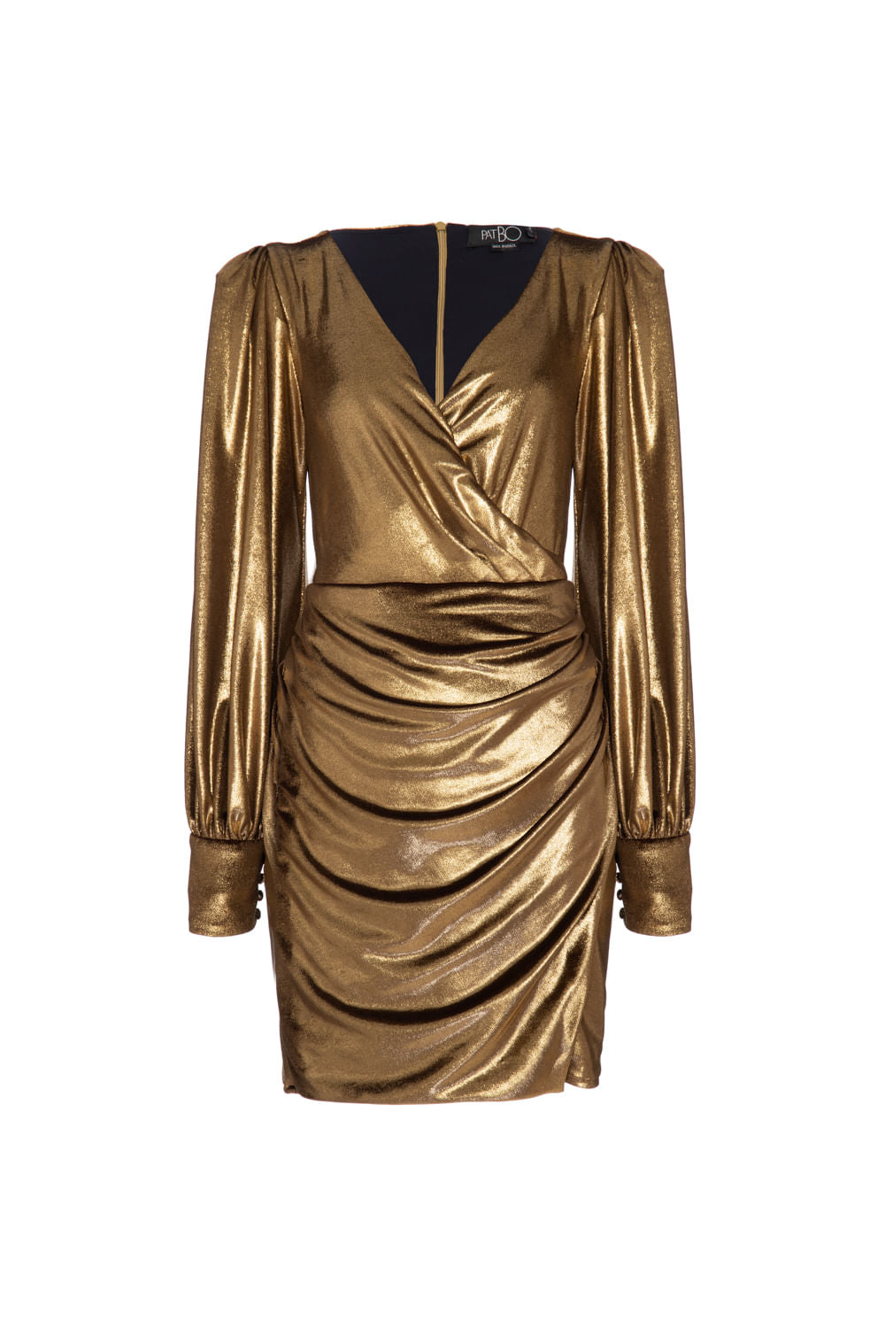 VESTIDO CURTO GOLDEN VELVET DOURADO