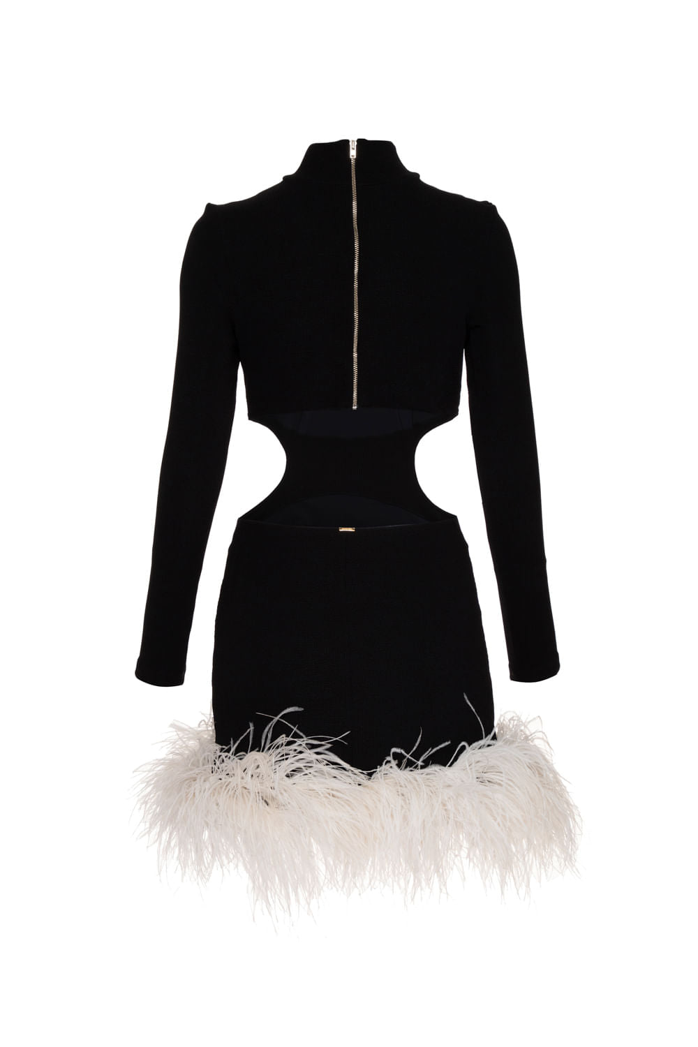 VESTIDO CURTO PLUMAS GEMINI PRETO