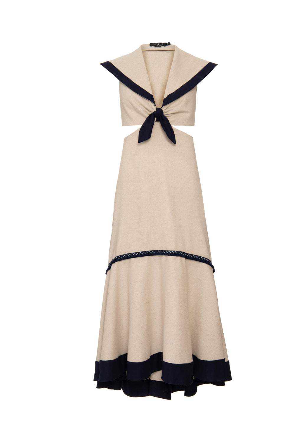 VESTIDO LONGO PALA NAVY NATURAL