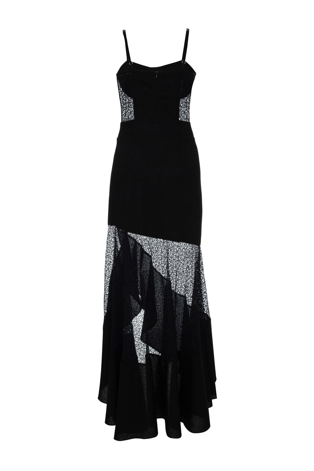 VESTIDO LONGO TELA SCAPE PRETO