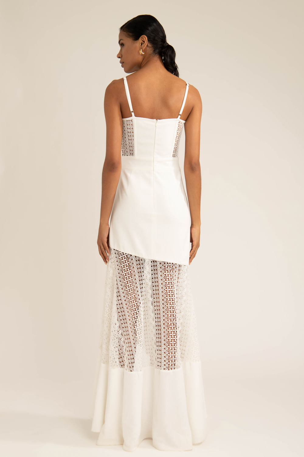 Vestido longo tela scape off white