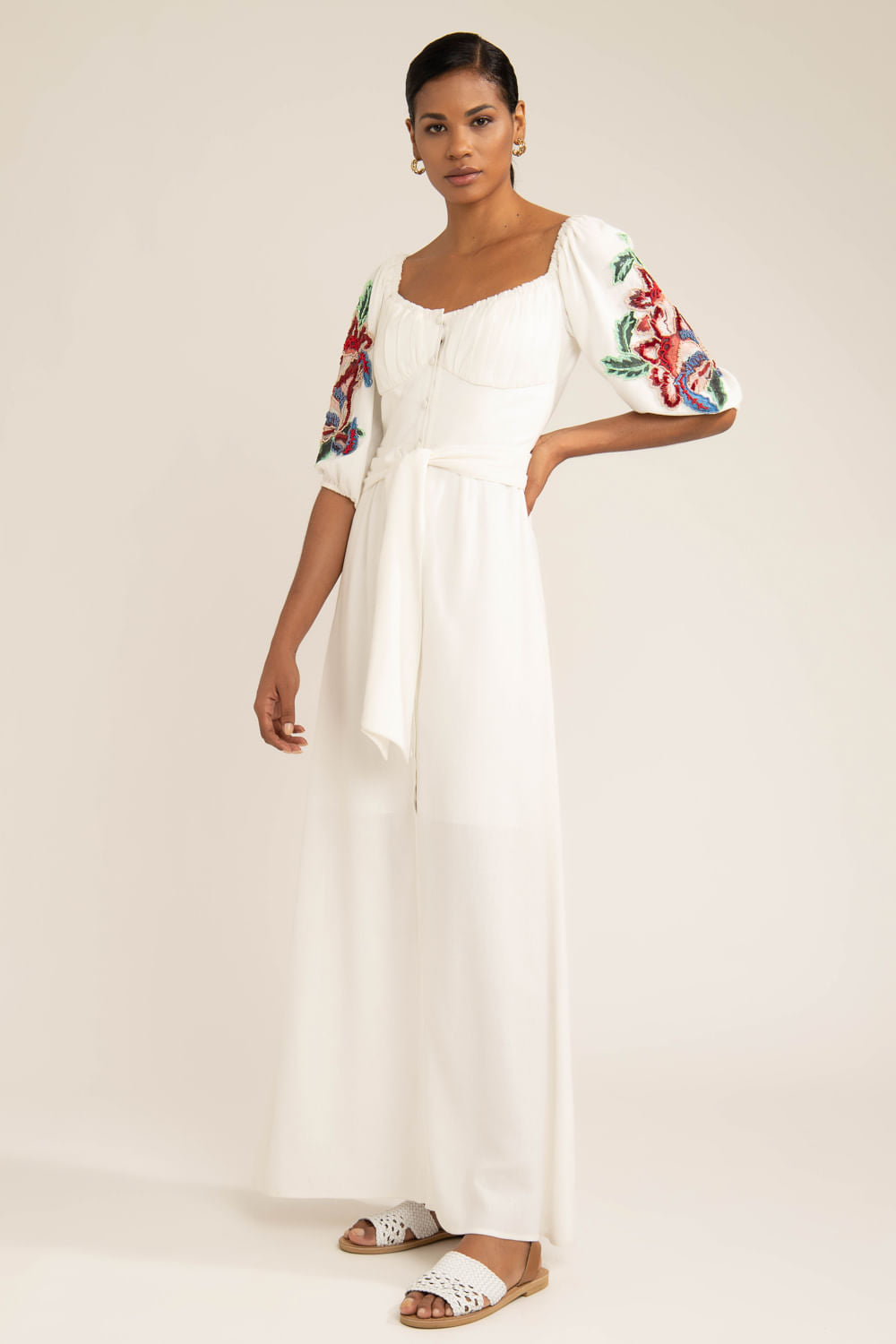 Vestido longo botões scape off white