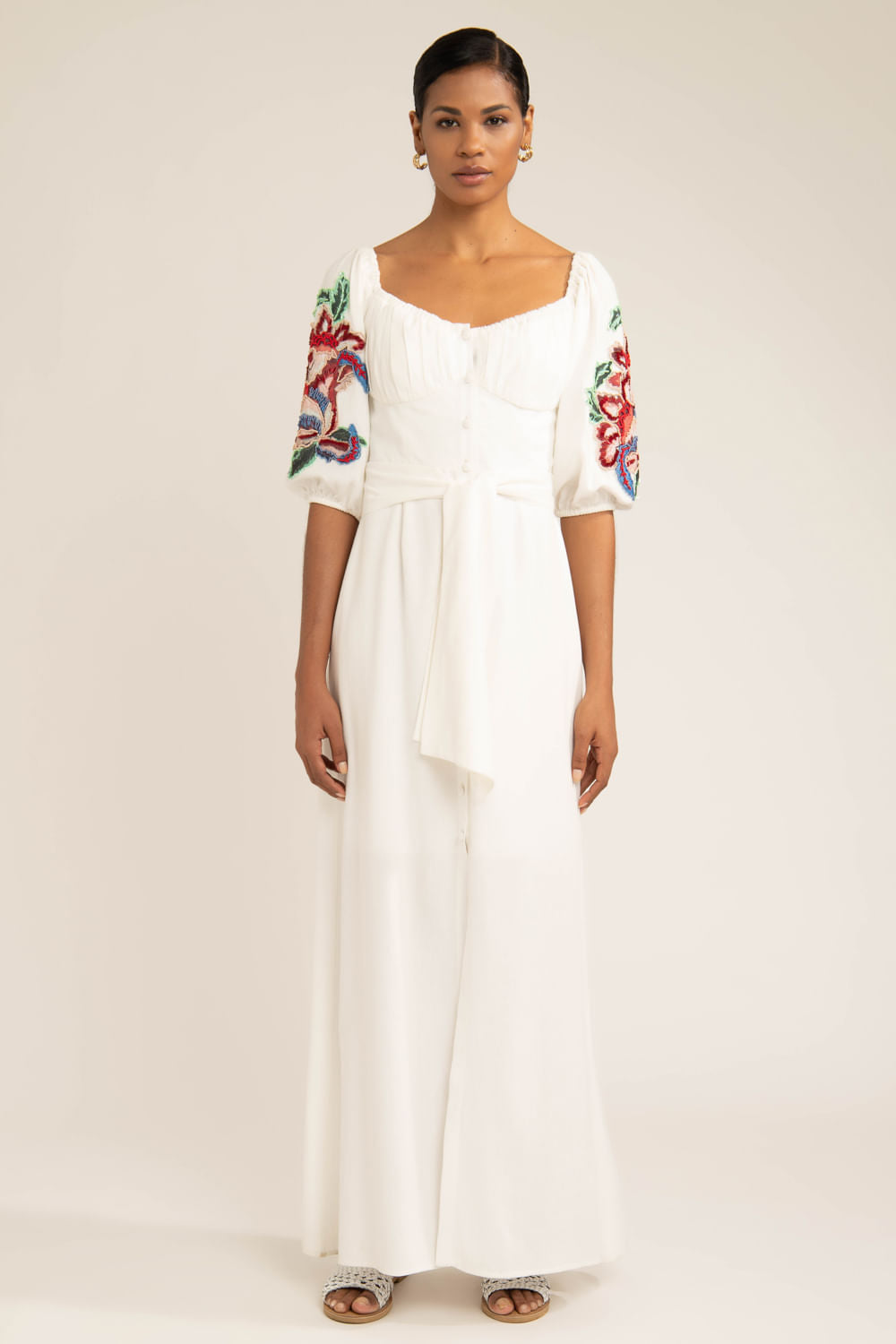 Vestido longo botões scape off white