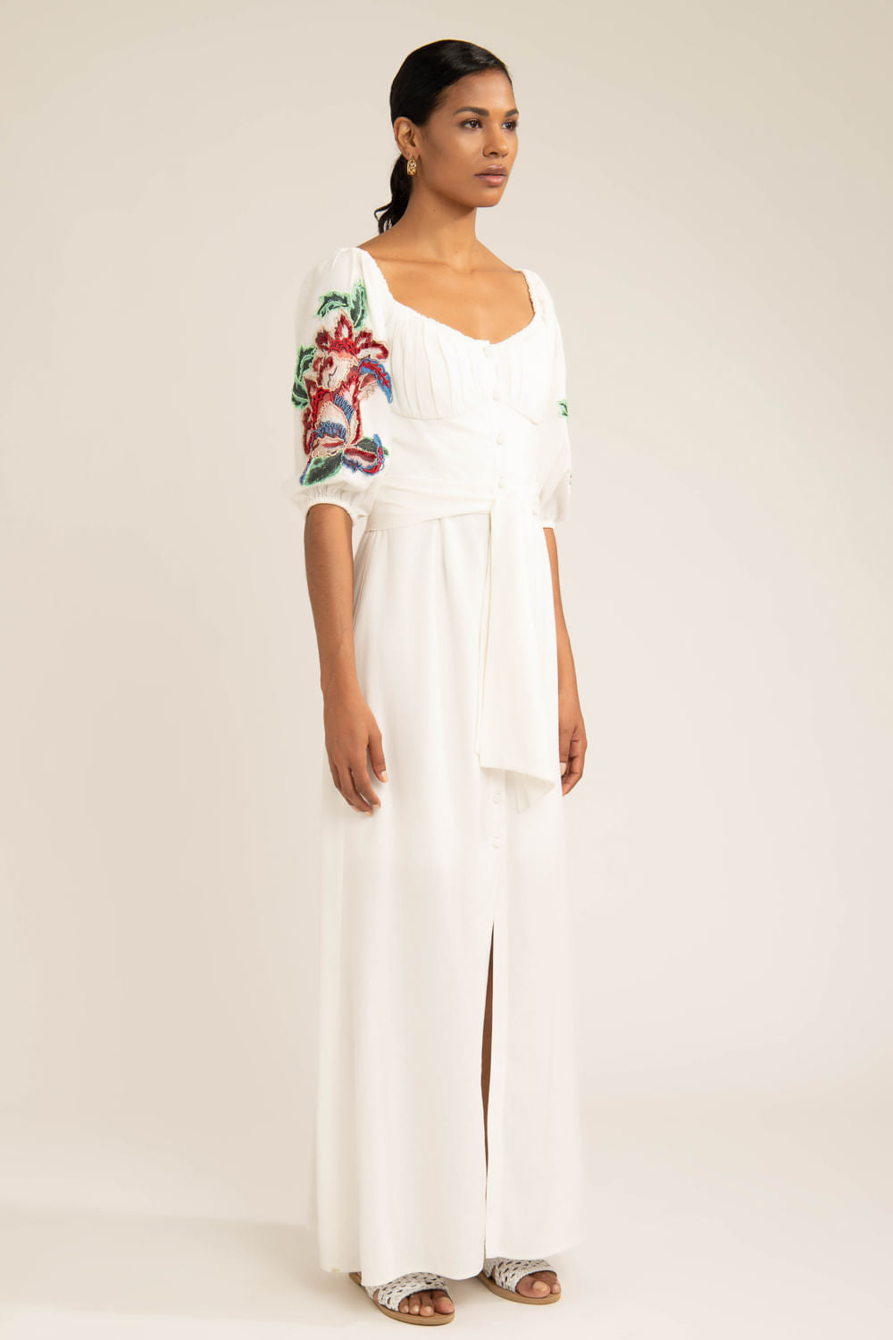 Vestido longo botões scape off white